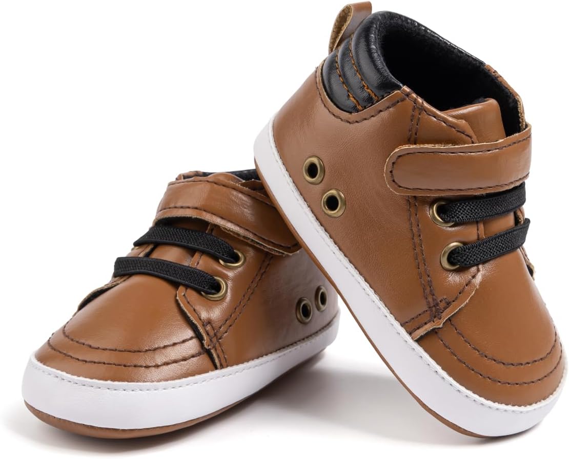 

Детские кроссовки Babelvit для мальчиков и девочек с мягкой подошвой, высокие на шнуровке, унисекс, ботинки для малышей, новорожденных, первые ходунки, обувь для первого шага, 01 Ba/Brown