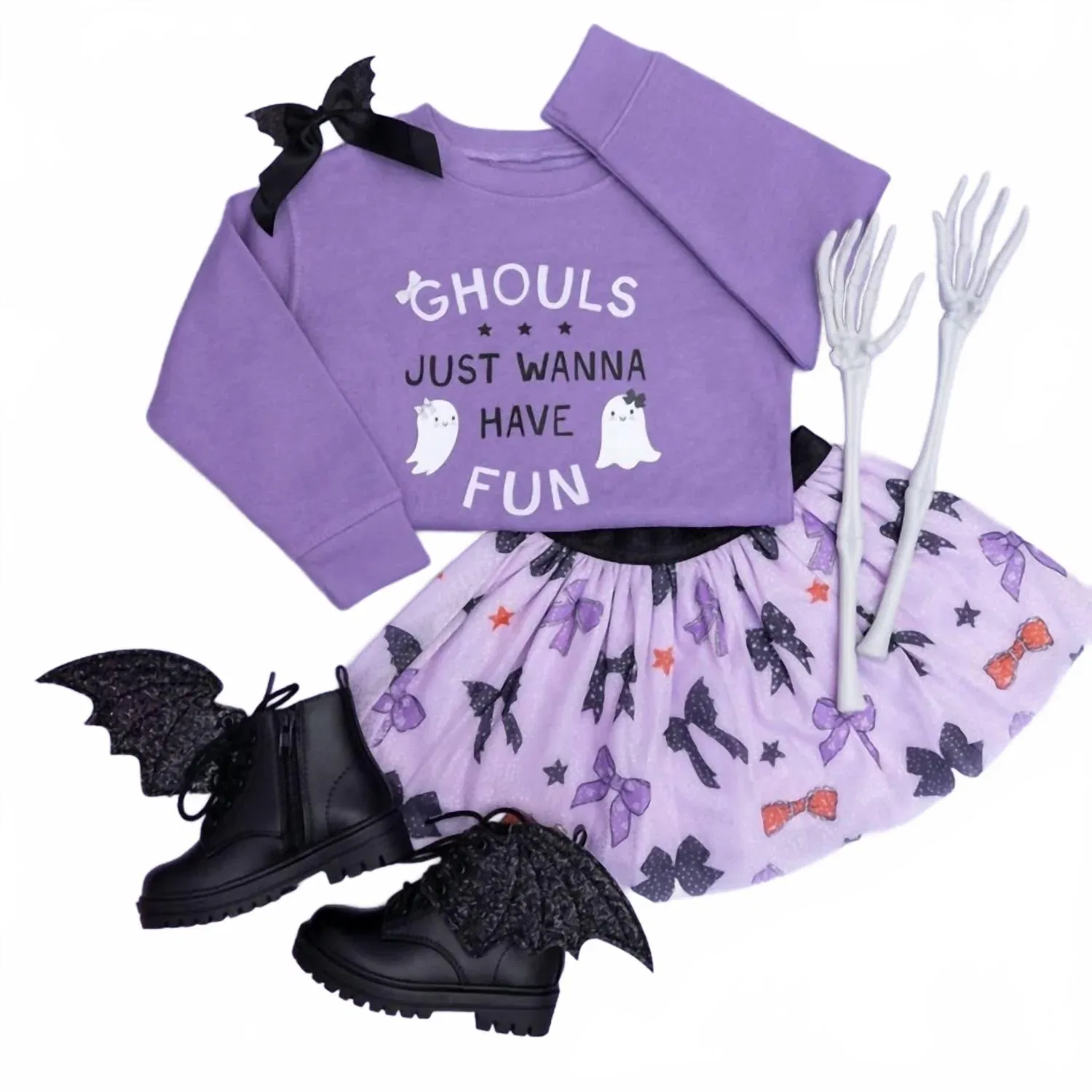 SWEET wink Толстовка на Хэллоуин "Ghouls Just Want Have Fun" светло-фиолетового цвета — фото 3