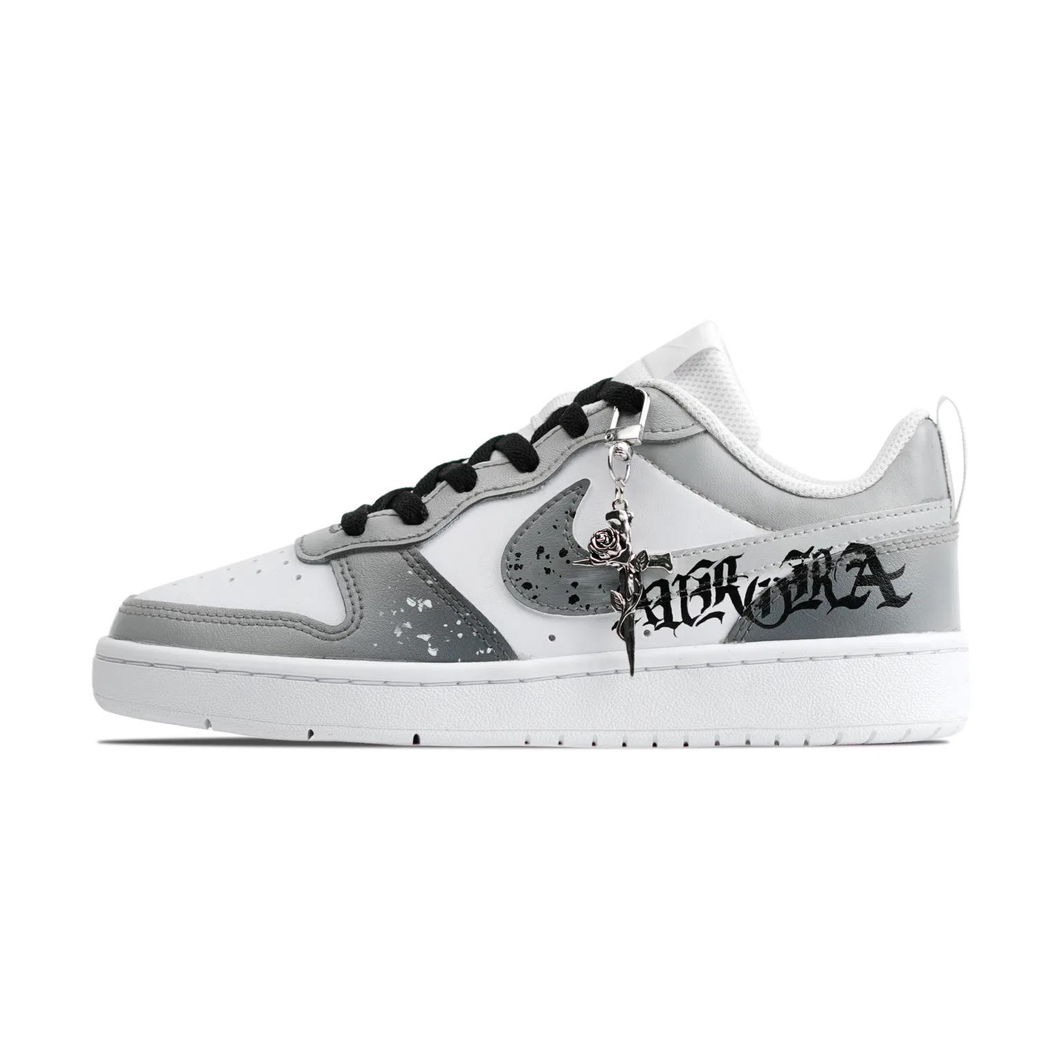 Детские кеды для скейтбординга Nike Court Borough Cross Rose Leather Gray White