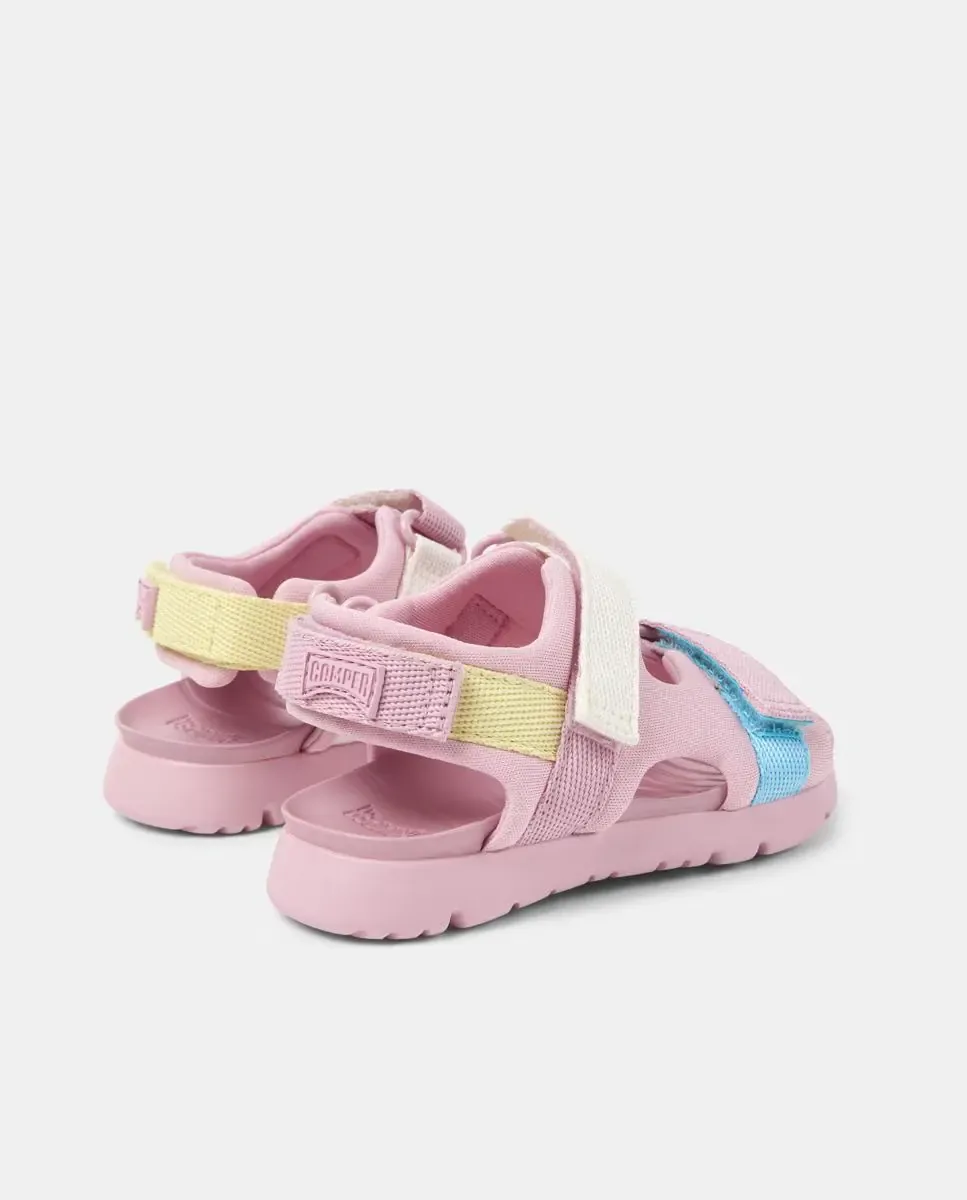 Сандалии для девочек Camper Oruga Sandal, асимметричные, розовый — фото 2