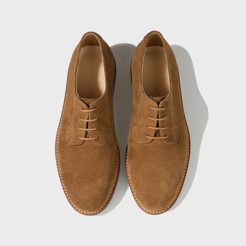 Мужские замшевые туфли дерби Firenze.A Woodwelt Casual Sole средне-коричневые