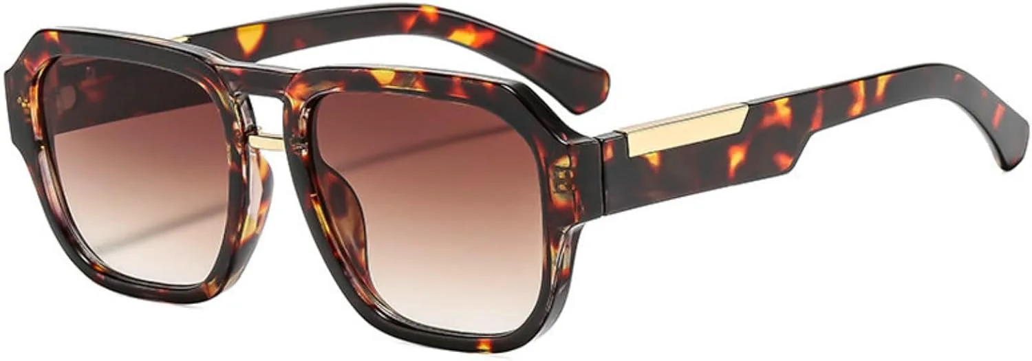 

Солнцезащитные очки COTIA Fashion Square для женщин и мужчин, модель «пилот», с двойной перемычкой, стильные, модные, для активного отдыха и путешествий, Leopard