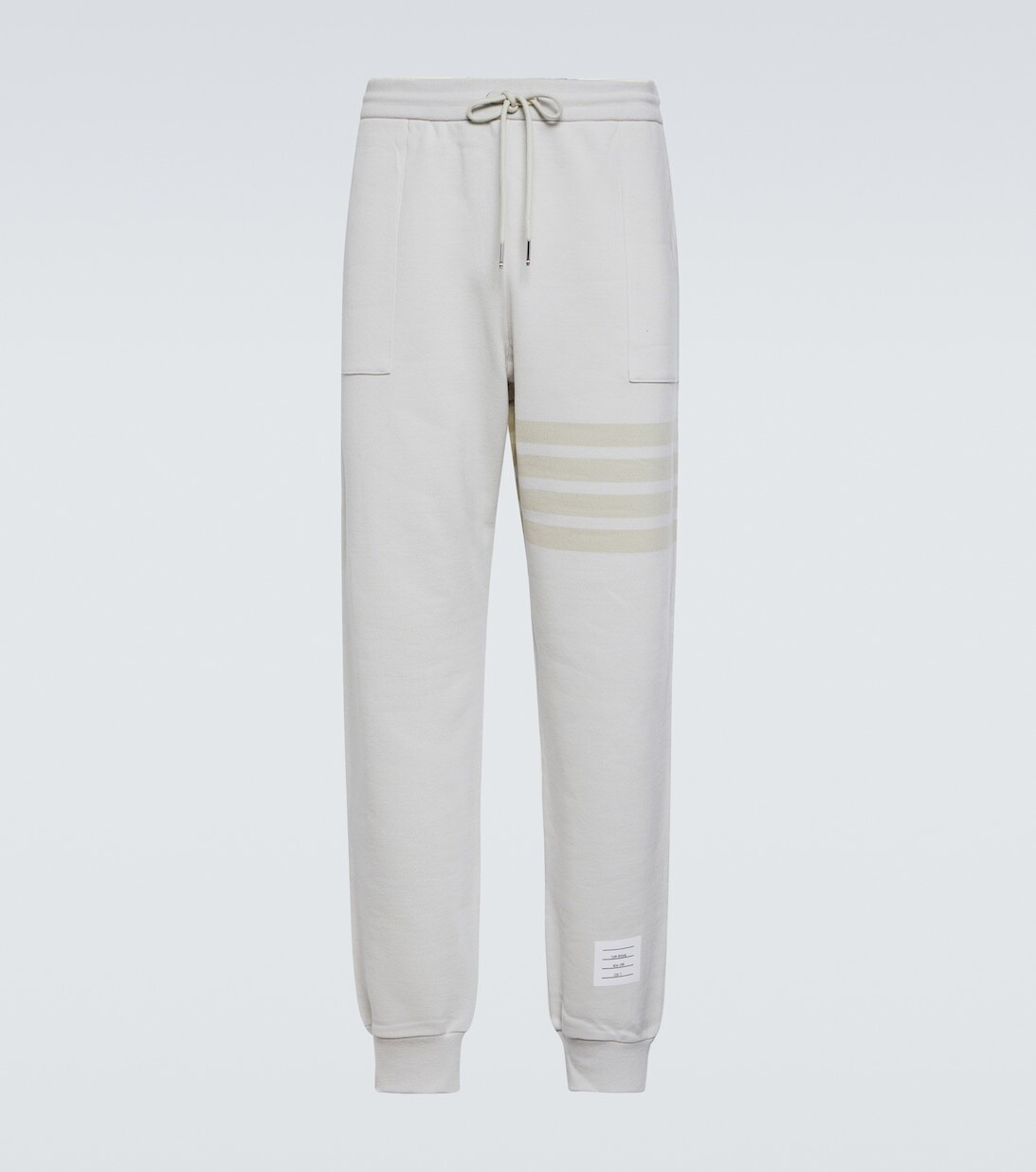 

Хлопковые спортивные штаны с полосками 4-Bar Thom Browne, белый