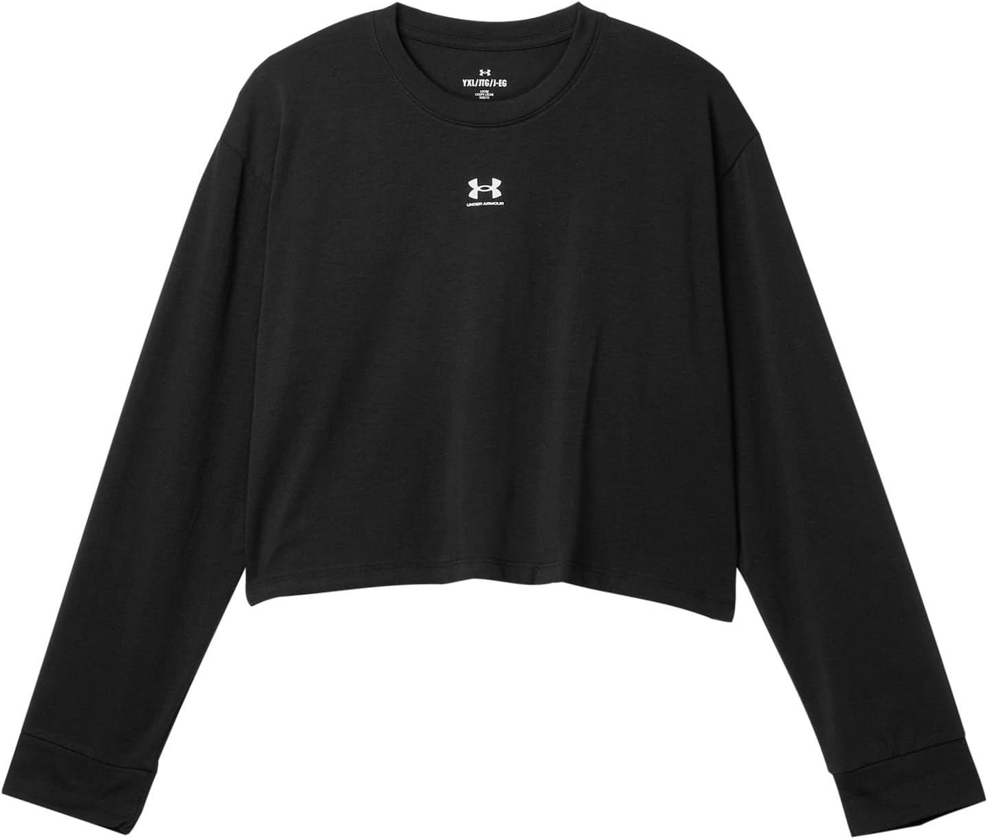 

Футболка Under Armour Kids Rival Boxy Long Sleeve T Shirt, черный/белый