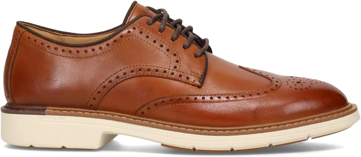 Мужские туфли Cole Haan - популярные оксфорды с перфорацией, British Tan — фото 2