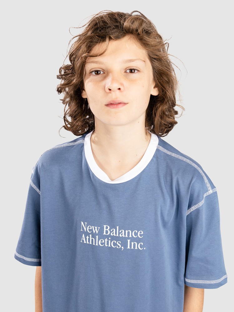 Футболка New Balance Athletics Runners Arent Normal Graphic Kids T-Shirt, shoreline blue — фото 3
