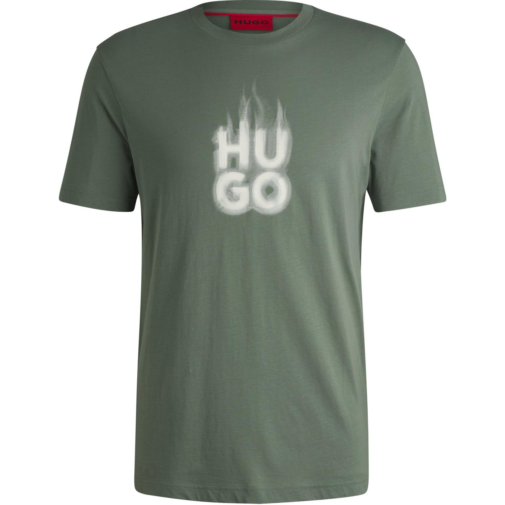

Футболка Hugo Stacked Smoke Logo HUGO BOSS, светло-зелёная