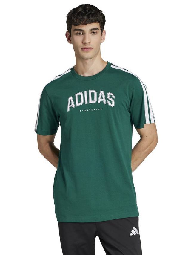 

Футболка с линейной графикой codes collegiate linear graphic adidas, цвет Collegiate Green