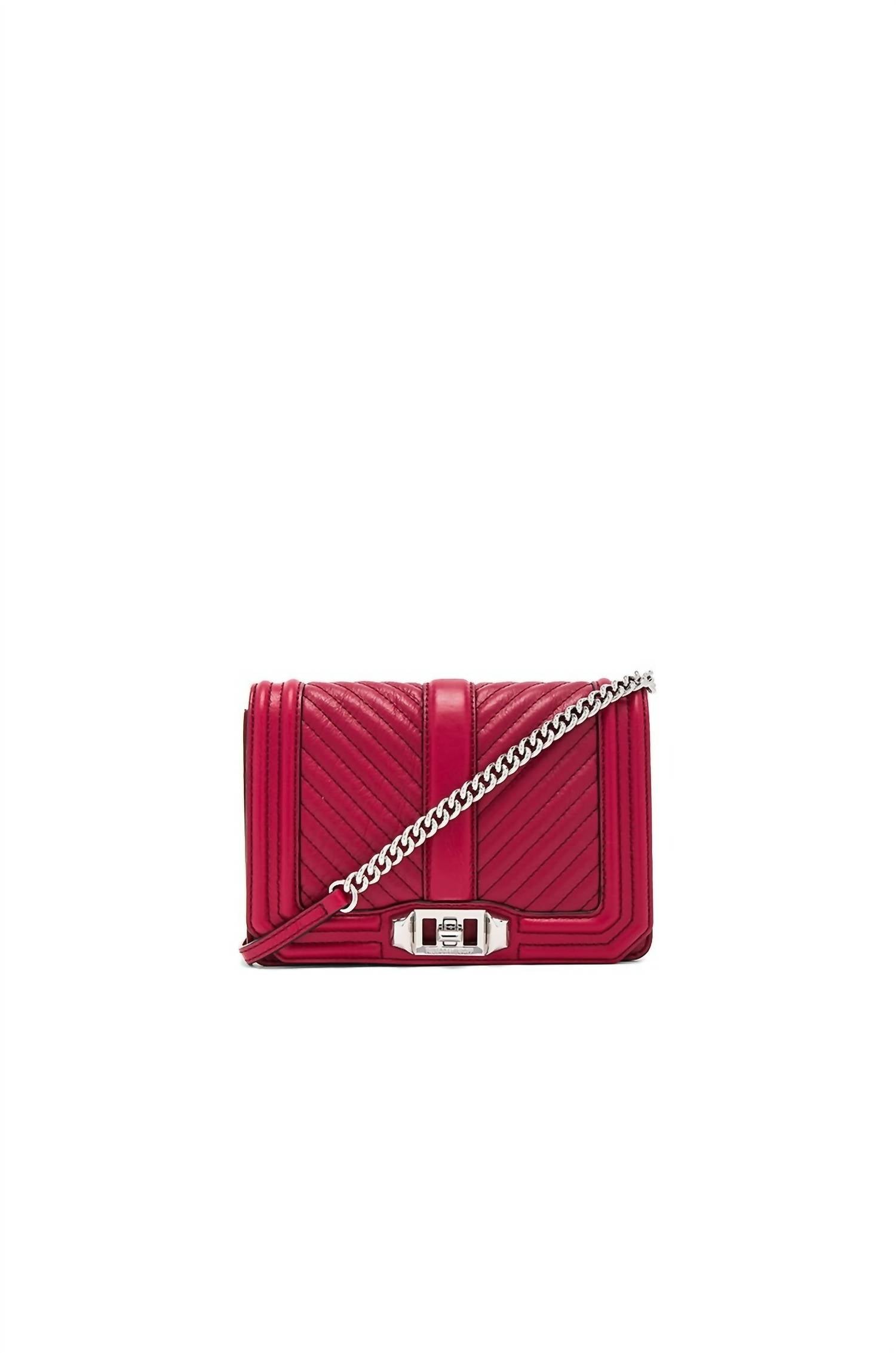 

Женская стеганая сумка-кроссбоди Chevron Small Love в цвете Beet Rebecca Minkoff, Beet