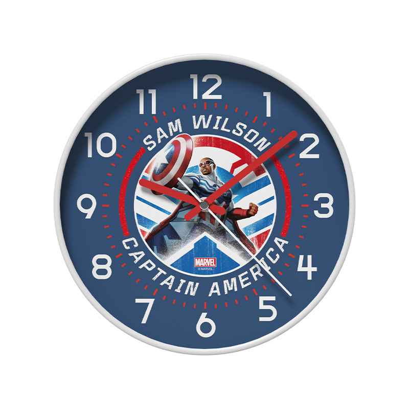 

Disney Часы Electronic Movement Wall Clock Unisex, 2 Captain America Wall Clock-Blue