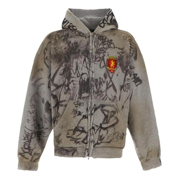 

Толстовка scribbled medium fit hoodie 'grey' Balenciaga, серый