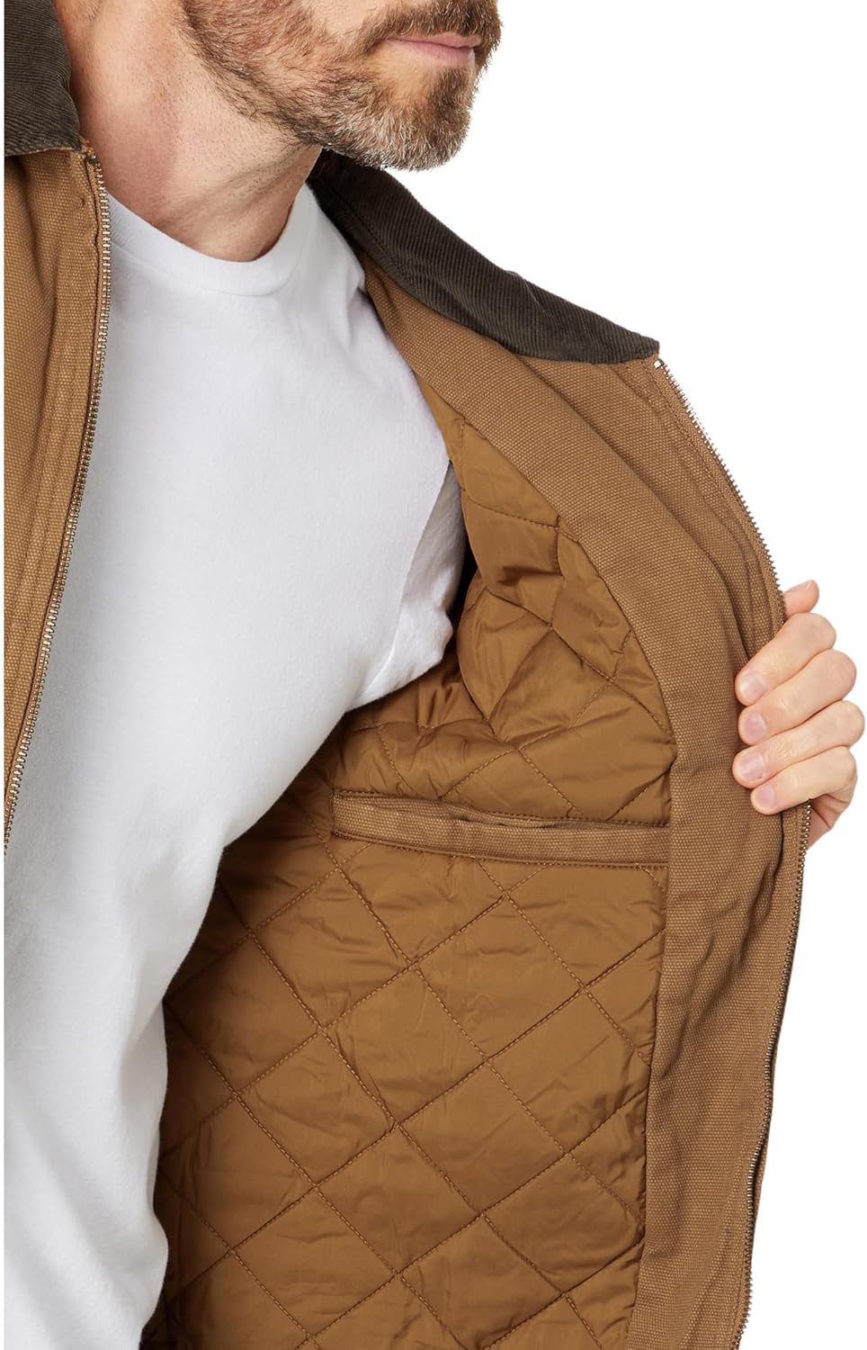 Куртка Levi's Workwear из хлопчатобумажной ткани с вельветовым воротником и воротником Depot, Brown Quilt Lined — фото 3