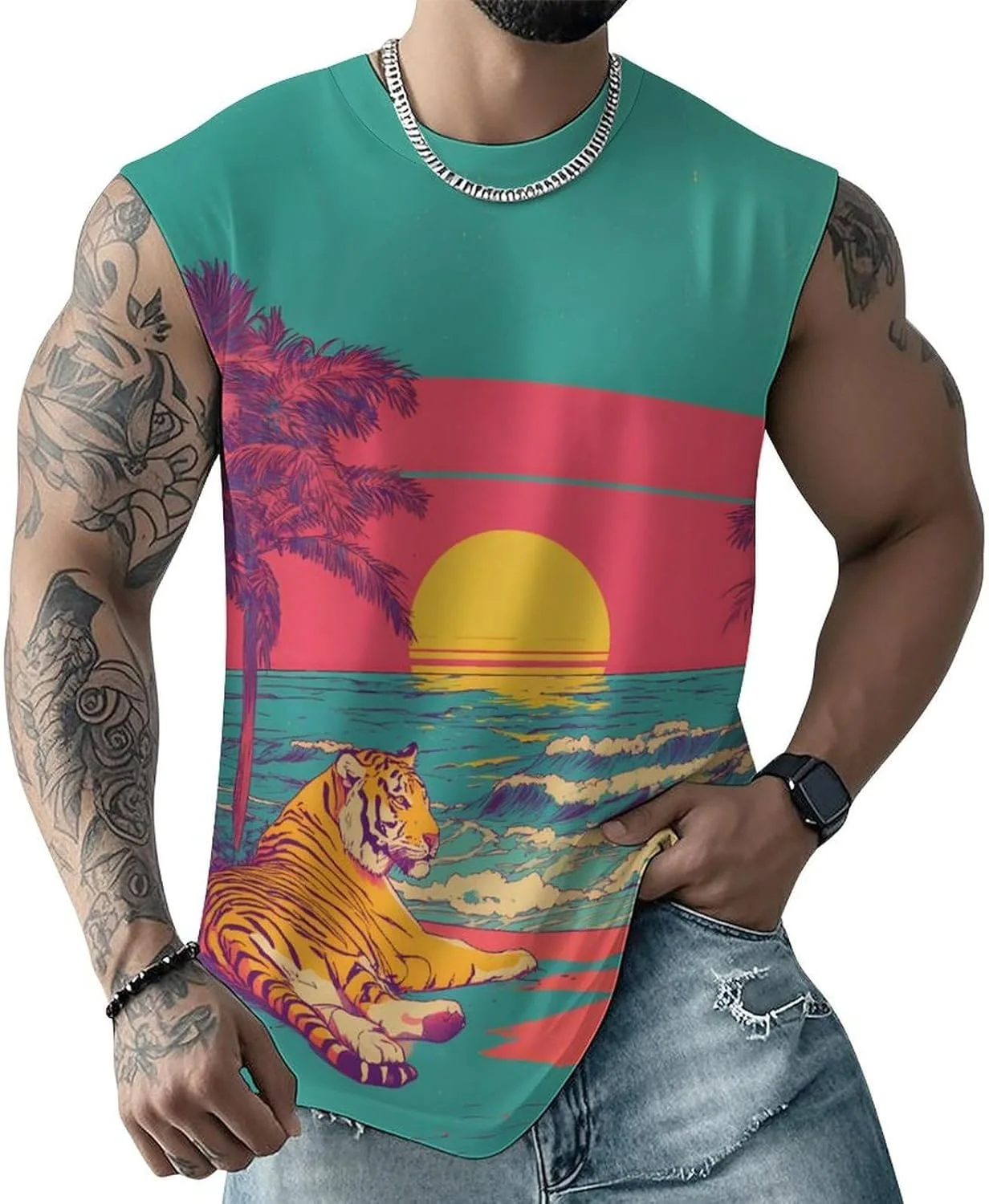 

Мужская летняя майка для пляжа Casual Loose Fit BarbedRose
