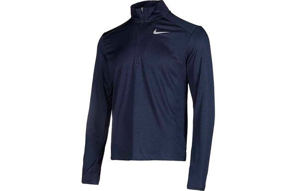 Футболка pacer dri fit кардиган для бега спортивные длинные рукава Nike, синий — фото 3