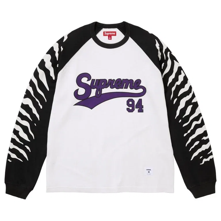 Футболка с длинным рукавом реглан Tiger SS26 WEEK6, унисекс Supreme, White