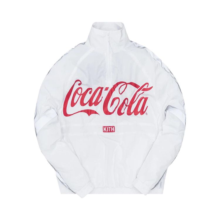 

Ветровка Kith x Coca-Cola Quarter Zip Nylon Windbreaker 'White', белый