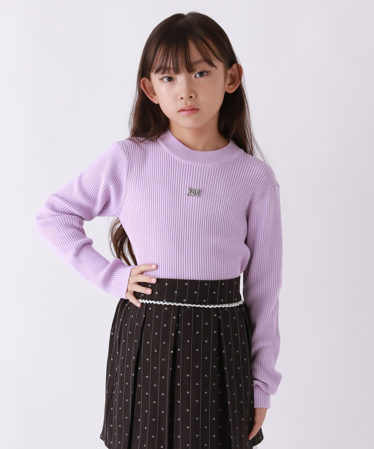 Вязаный свитер с высокой резинкой, небольшой крой 10C REPIPI, Purple 92