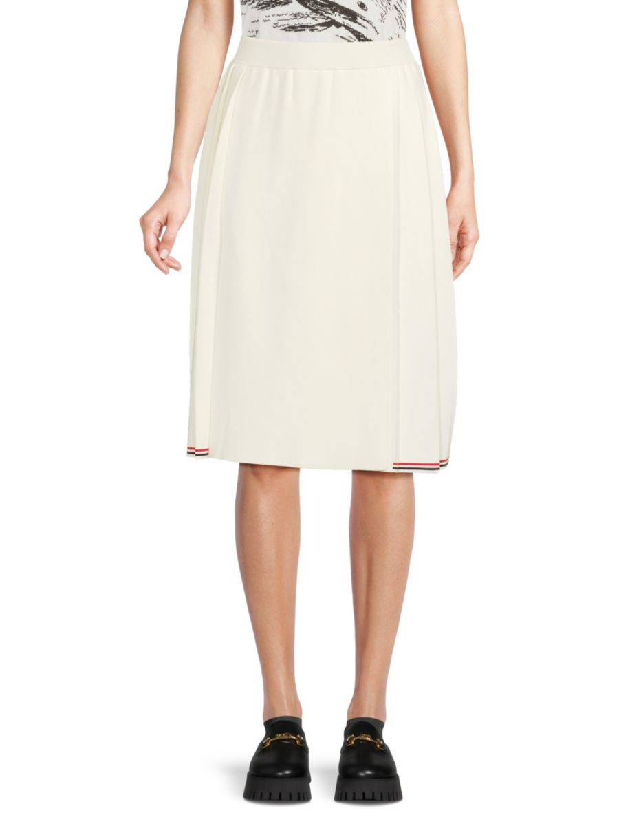 

Однотонная юбка длиной до колена Thom Browne, белый