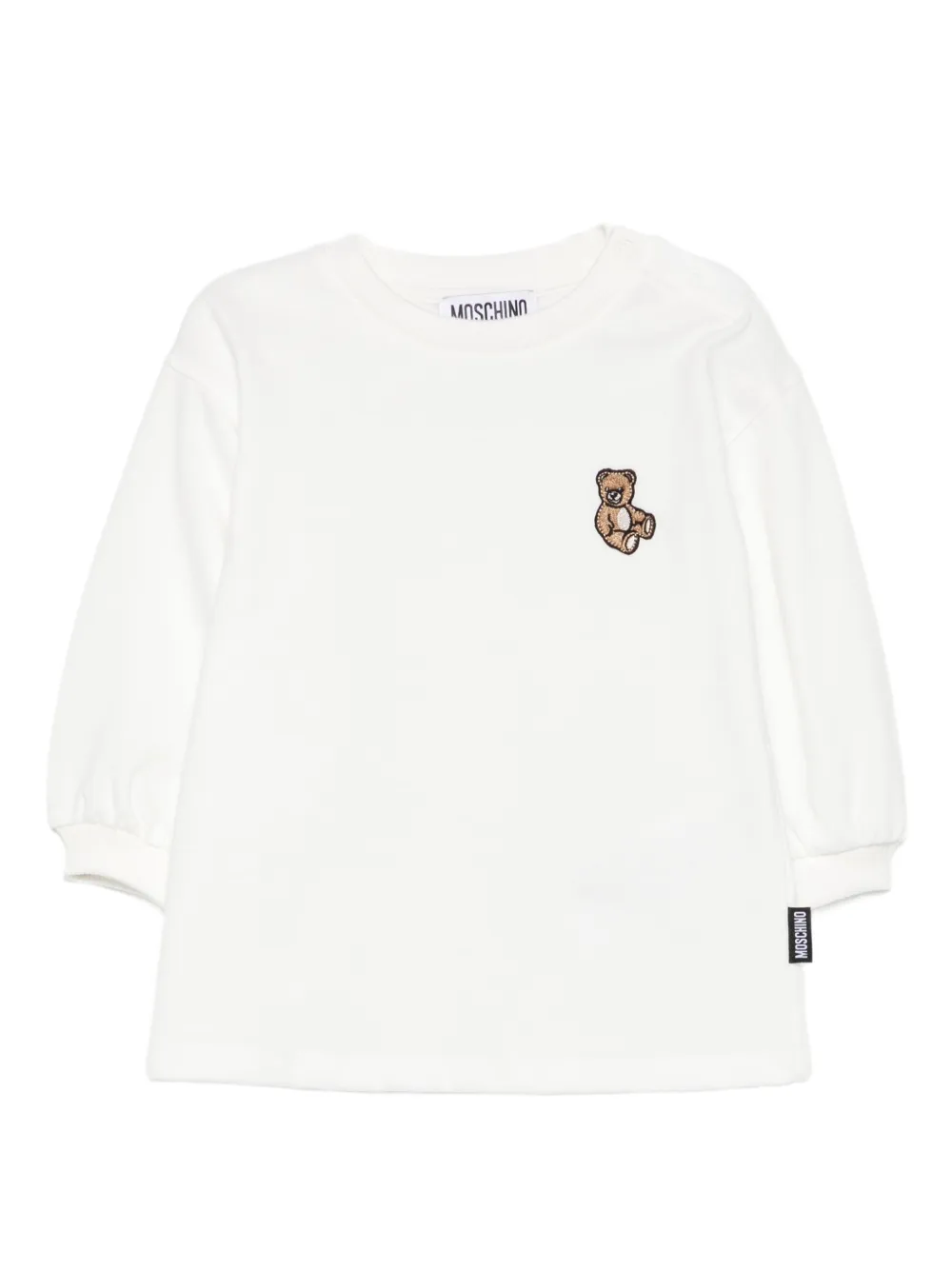 

Платье с вышивкой Teddy Bear Moschino Kids, белый