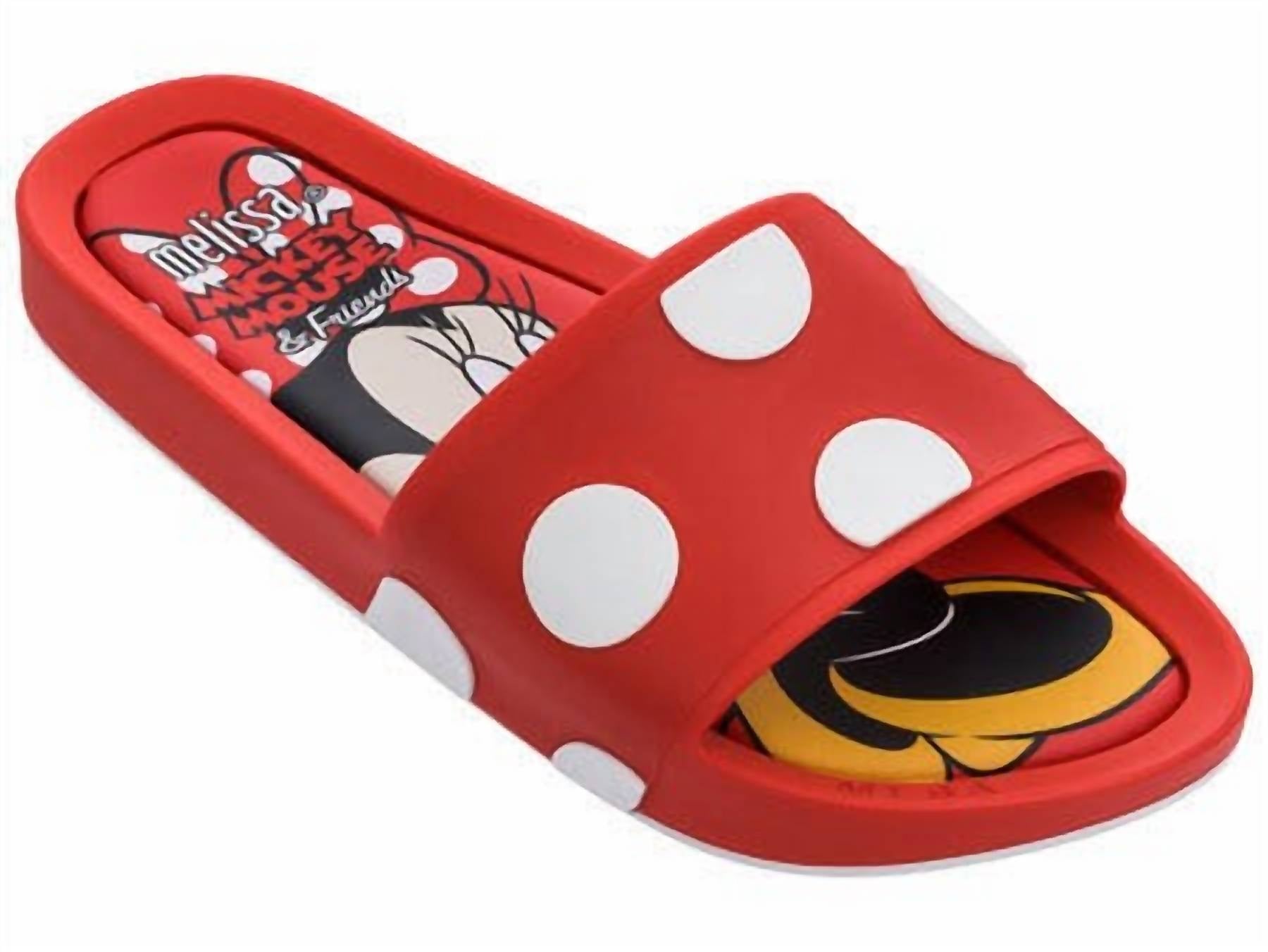 Женские пляжные шлепанцы Minnie Beach красного цвета Melissa
