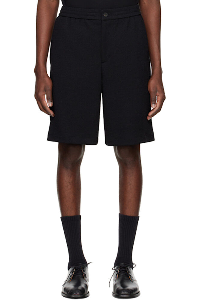 

Черные фактурные трикотажные шорты Solid Homme