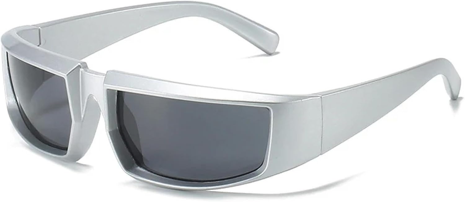 

Солнцезащитные очки для женщин и мужчин в стиле ретро-панк, разноцветные, зеркальные, с защитой от УФ-излучения UV400, для занятий спортом на открытом воздухе и вождения UATXTAU, Silver Gray