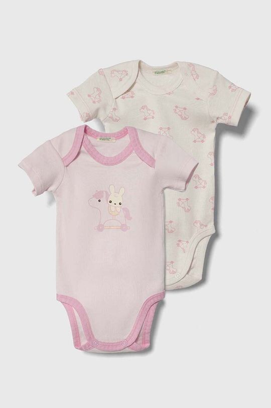 

United Colors of Benetton Комплект из 2 хлопковых боди для малышей, розовый