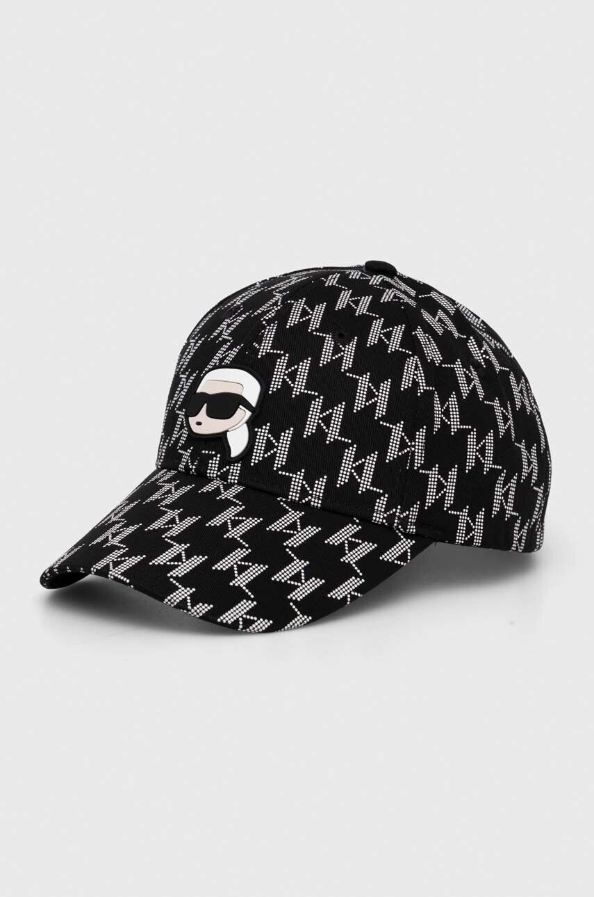 

Хлопковая бейсболка Карла Лагерфельда Karl Lagerfeld, черный