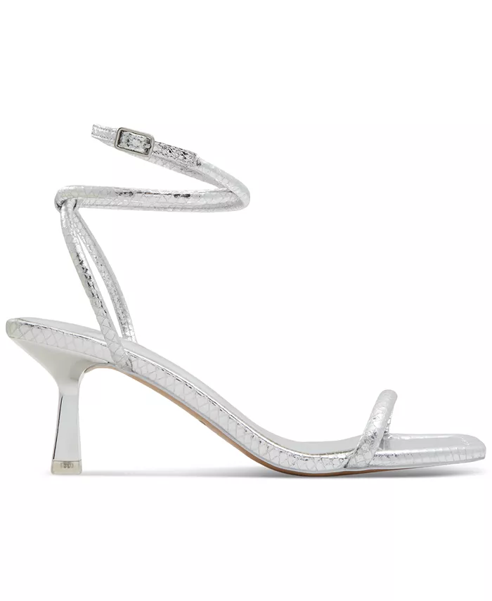 Женские сандалии Dime Strappy с переплетением на щиколотке ALDO, серебряный — фото 2