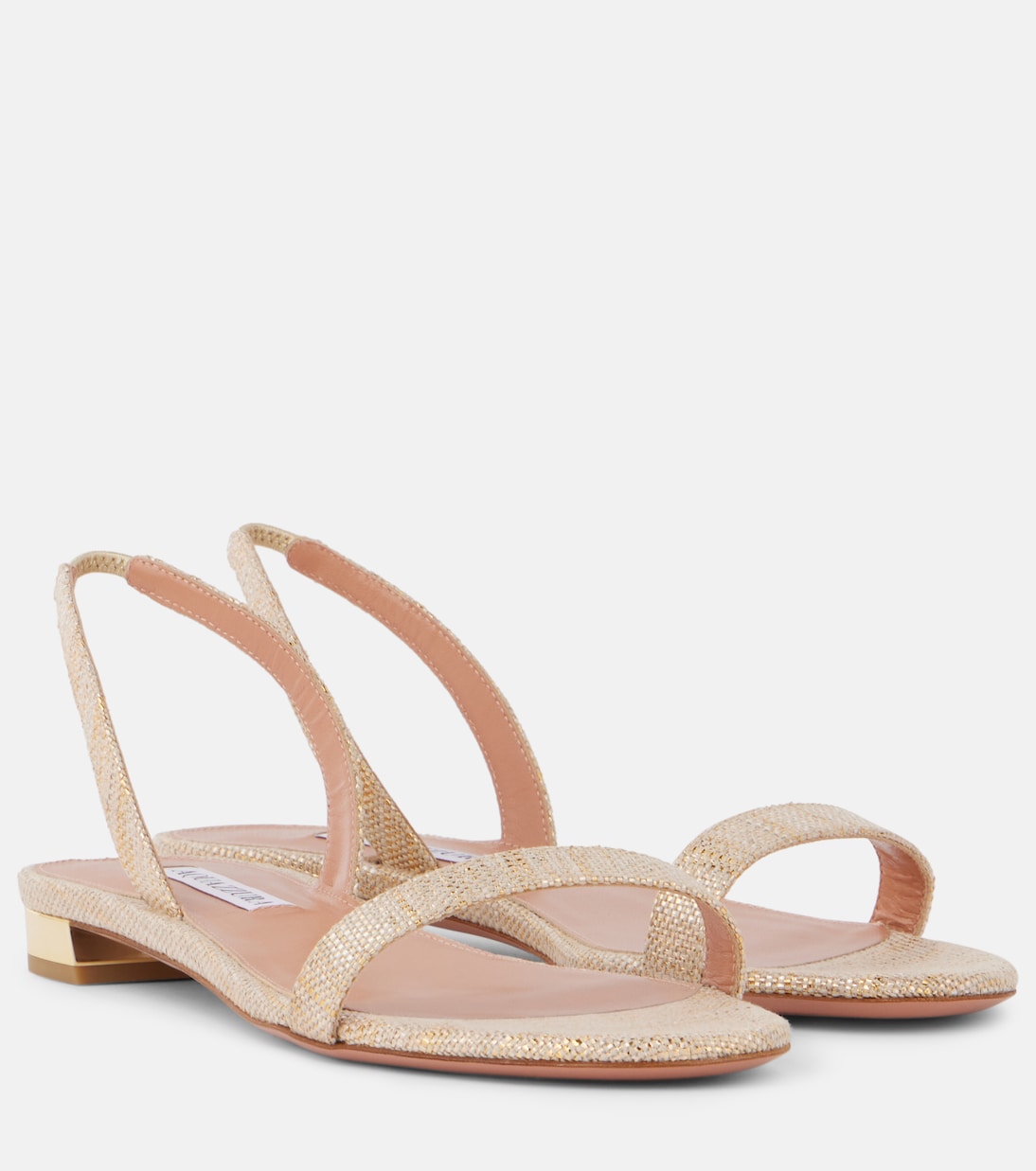 Холщовые сандалии Aquazzura, Light Gold