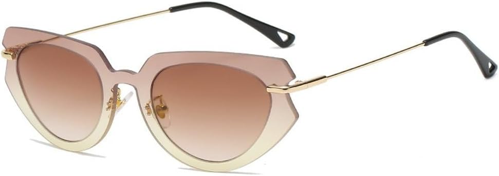 

Женские солнцезащитные очки «кошачий глаз» без оправы, цельная прозрачная оправа с градиентным переходом цвета, солнцезащитные очки с защитой от УФ-излучения UV400 HVTVTLA, Tea Yellow