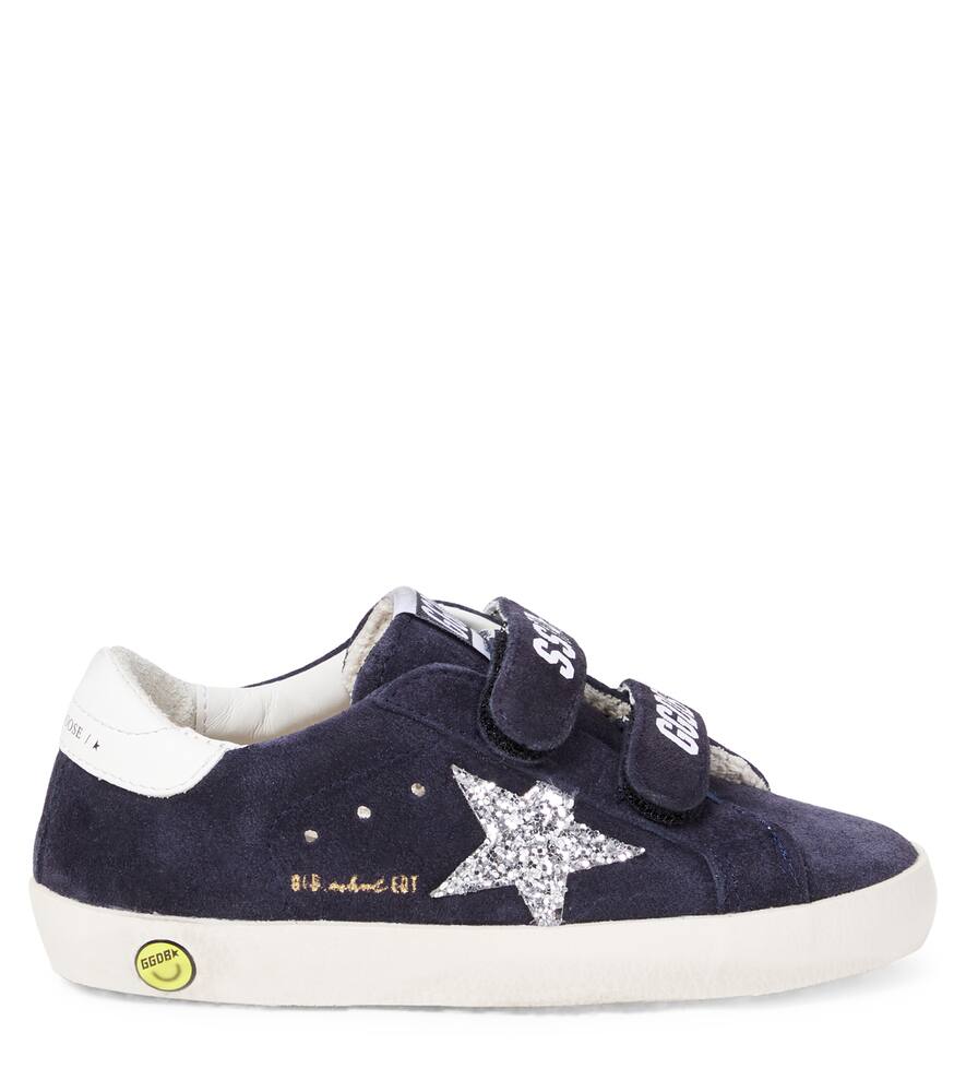 Старые добрые замшевые кроссовки с пайетками Golden Goose Kids, Dark Blue/Silver/White — фото 3