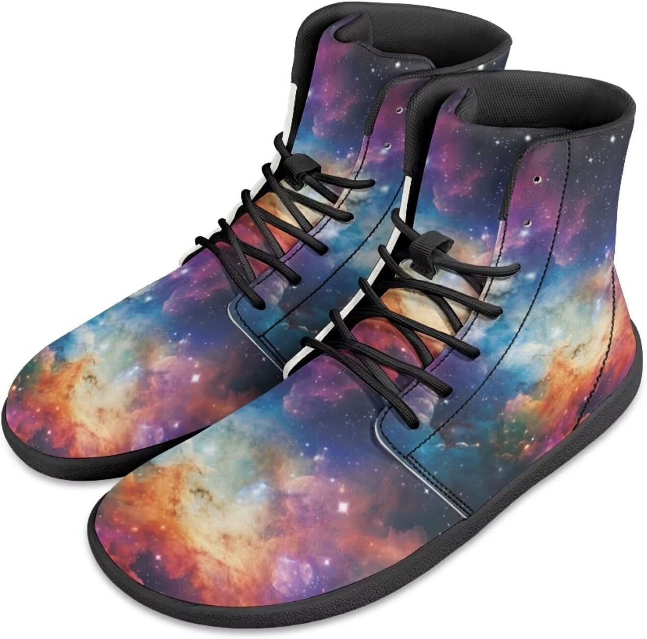 

Мужские кроссовки Jeiento Mens Galaxy Barefoot, повседневные с широким носком, из искусственной кожи, минималистичные, для бега, с нулевым перепадом, Galaxy Theme Starry Sky