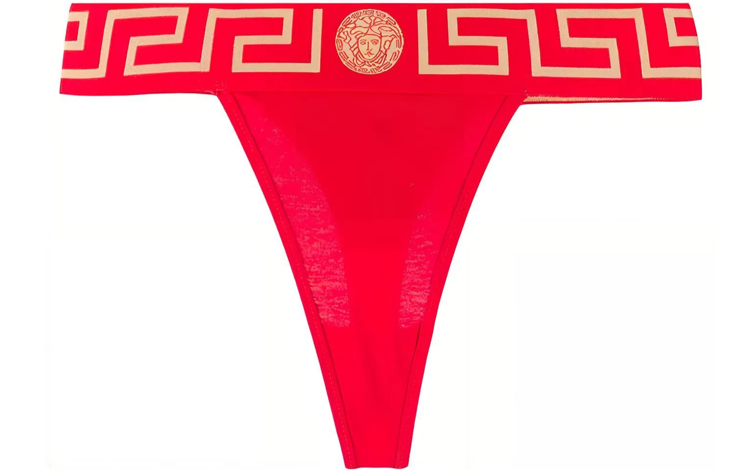 VERSACE Классические стринги с греческим бордюром 'Red'