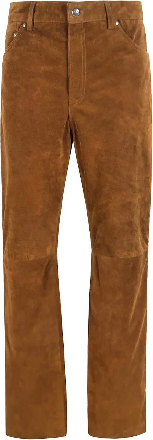 

Мужские джинсы в стиле мотоциклиста из мягкой и прочной коровьей замши Smart Range Leather