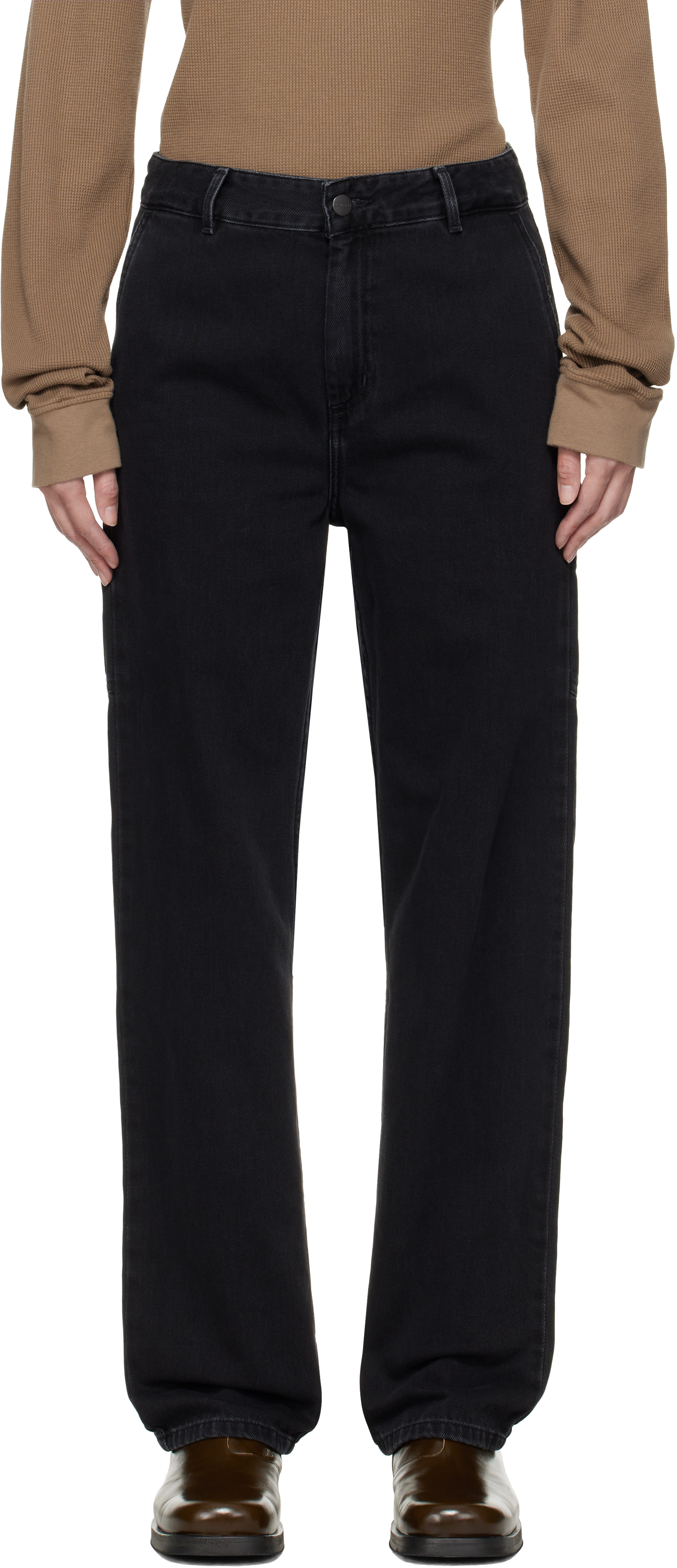 

Черные прямые джинсы Pierce Pant Carhartt Work In Progress, Stone washed black
