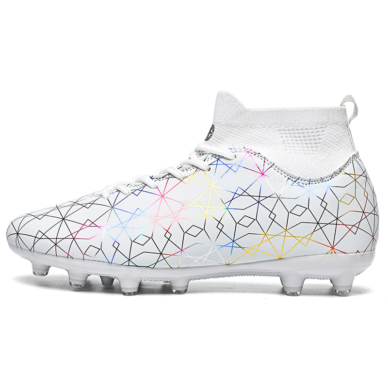 

Футбольные бутсы для детей и подростков с защитой от скольжения, ударов и истираний, средней высоты Yi Jiabao, белый