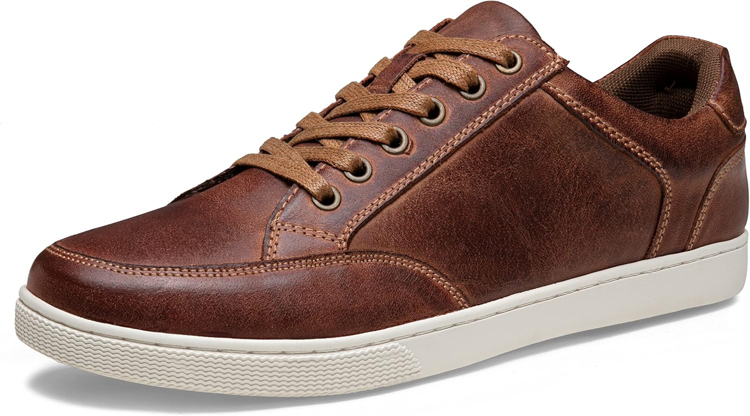 

Мужские кроссовки Jousen из кожи, повседневная обувь для мужчин, деловые кроссовки на шнуровке, коричневый