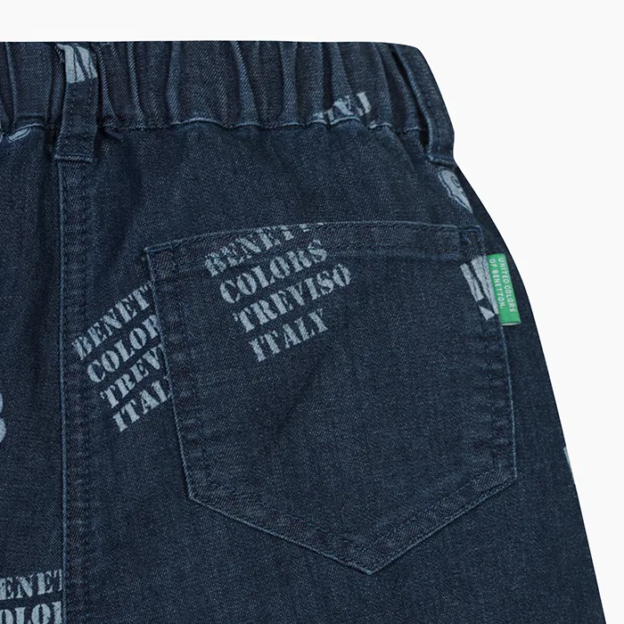Детские джинсовые шорты с логотипом от Benetton Kids — фото 4