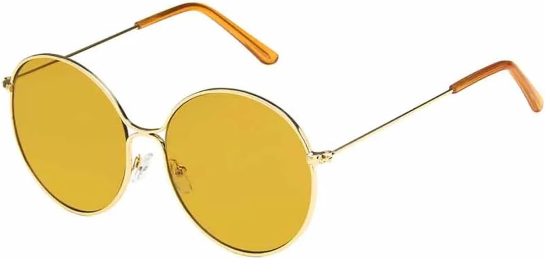 

Классические металлические солнцезащитные очки большого размера в круглой оправе для женщин, летние, для мужчин, дорожные, с защитой от УФ-излучения UV400 (золотисто-оранжевые) TKKTLLT, Gold Orange