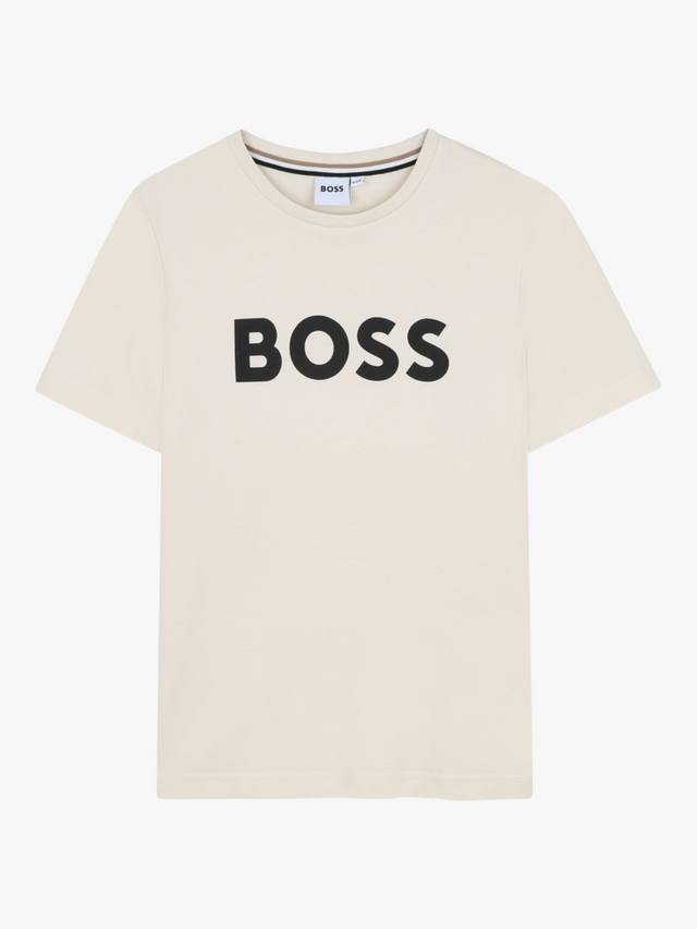 

Детская хлопковая футболка HUGO BOSS, Sand