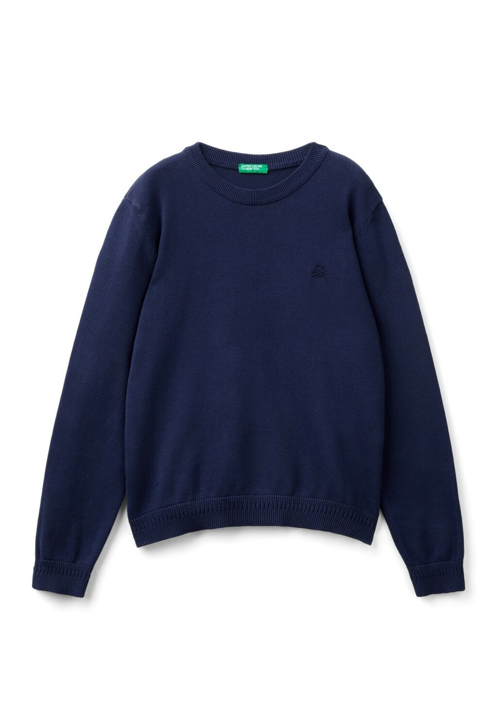 

Вязаный свитер CREW NECK WITH EMBROIDERED LOGO United Colors of Benetton, синий
