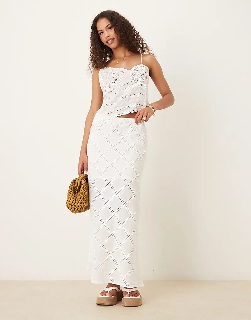 

Юбка макси в стиле пэчворк ASOS DESIGN белого цвета