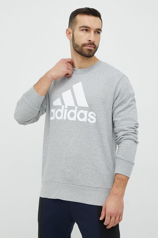

Хлопковая толстовка adidas, серый