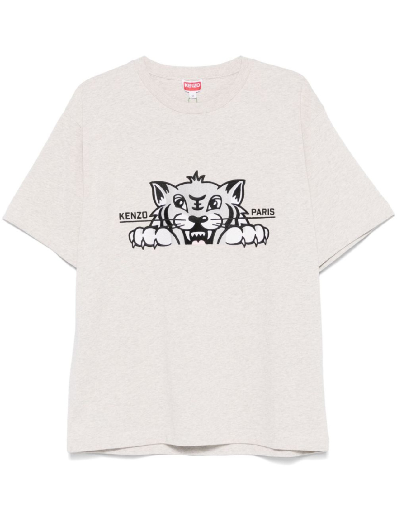 

Kenzo футболка с вышивкой Happy Tiger, серый