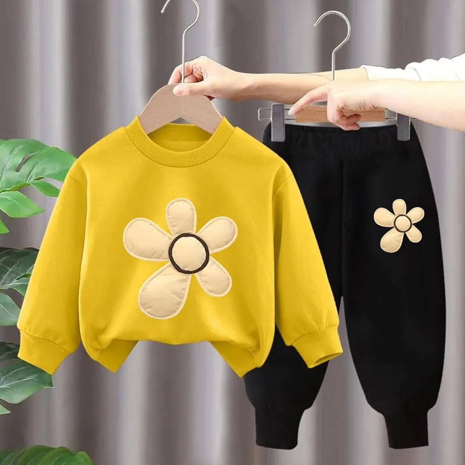 Детский спортивный костюм из полиэстера, Generic, 2 предмета, W-24 Mustard Yellow Boy Girl — фото 2