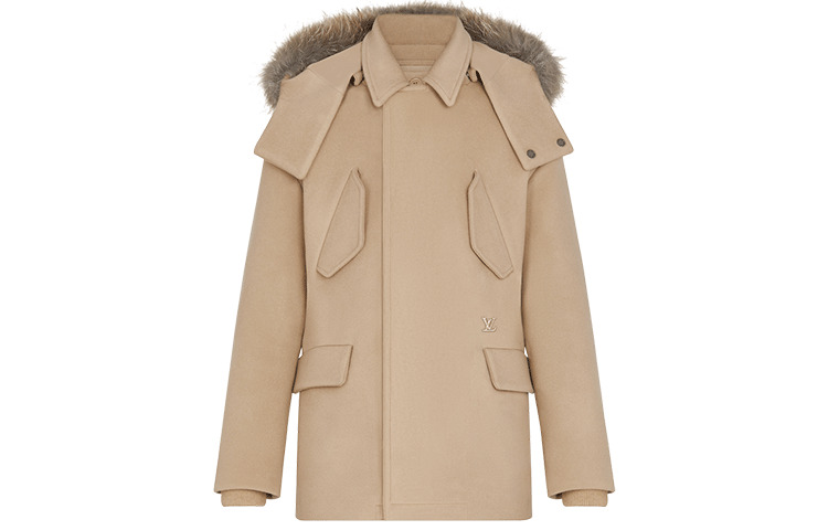 

Новые квартальные продукты LV Parka Coat Men Khaki Louis Vuitton, хаки