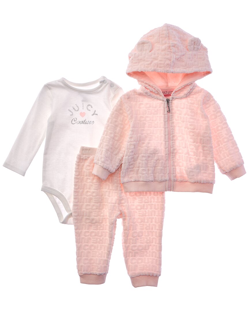 

Комплект из 3 велюровых курток Juicy Couture Juicy Couture, розовый