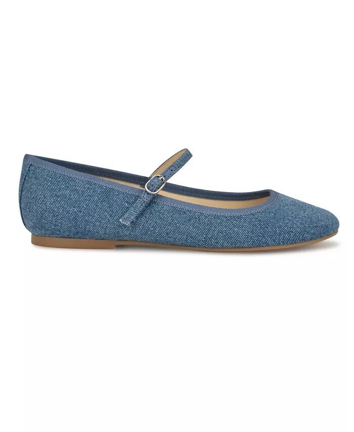 Женские туфли на плоской подошве с круглым носком Ewind Mary Jane Nine West, синий — фото 2