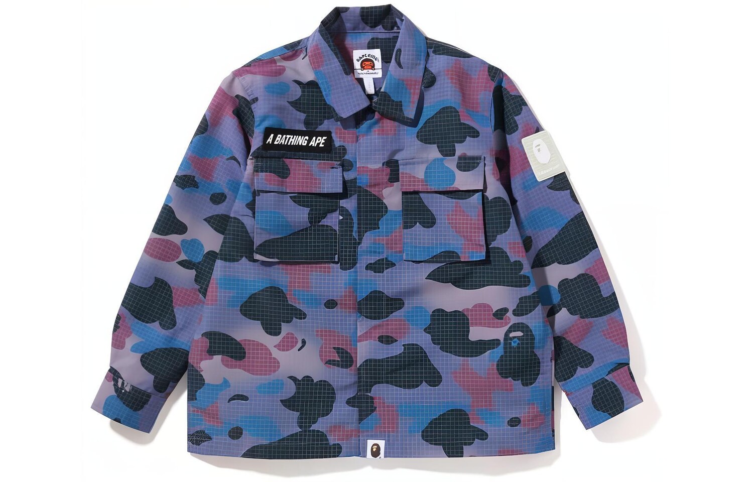 Детская рубашка A Bathing Ape, темно-синий — фото 2